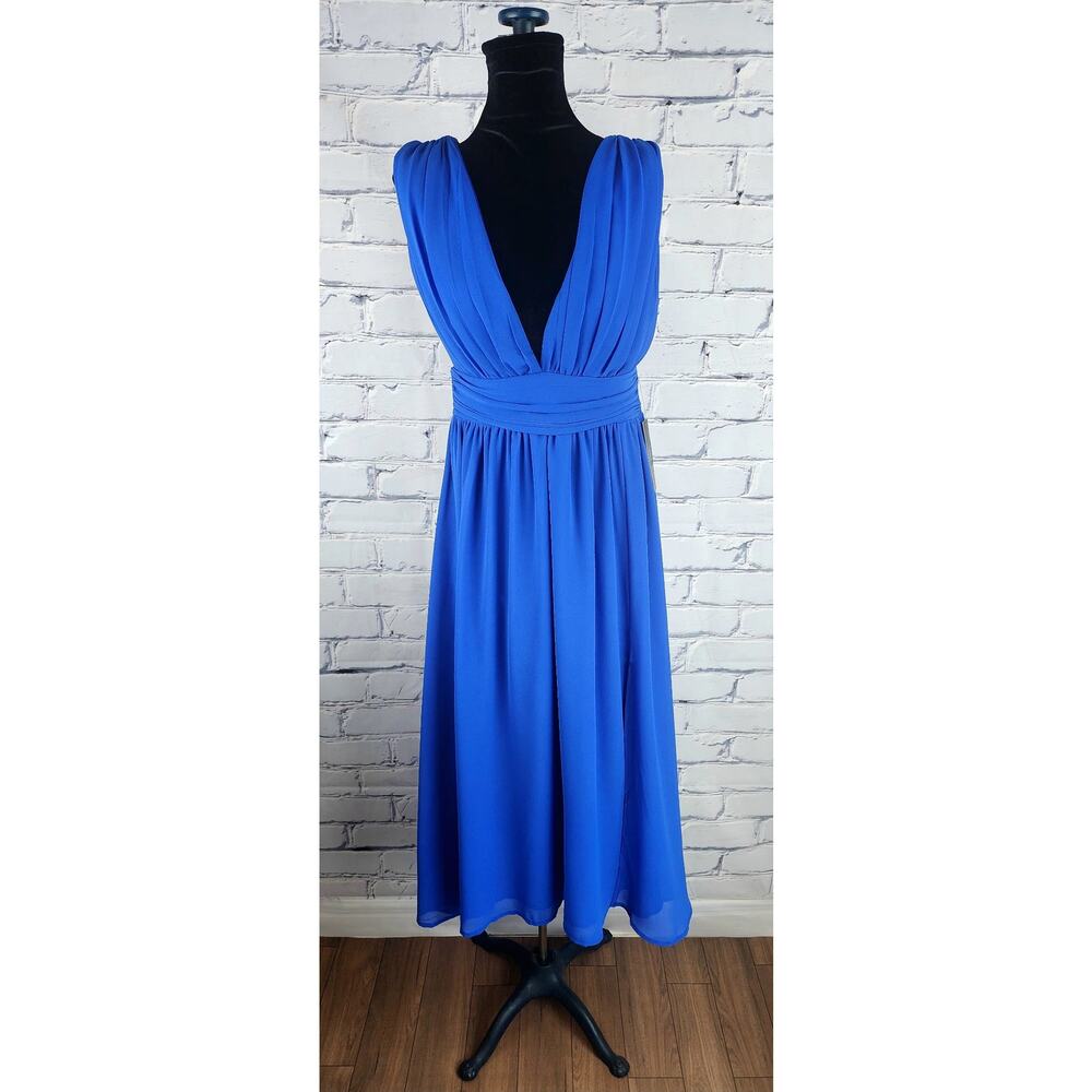 Lulus Dress Womens S Divine Dahlia Royal Blue Midi prom wedding formal cocktail
